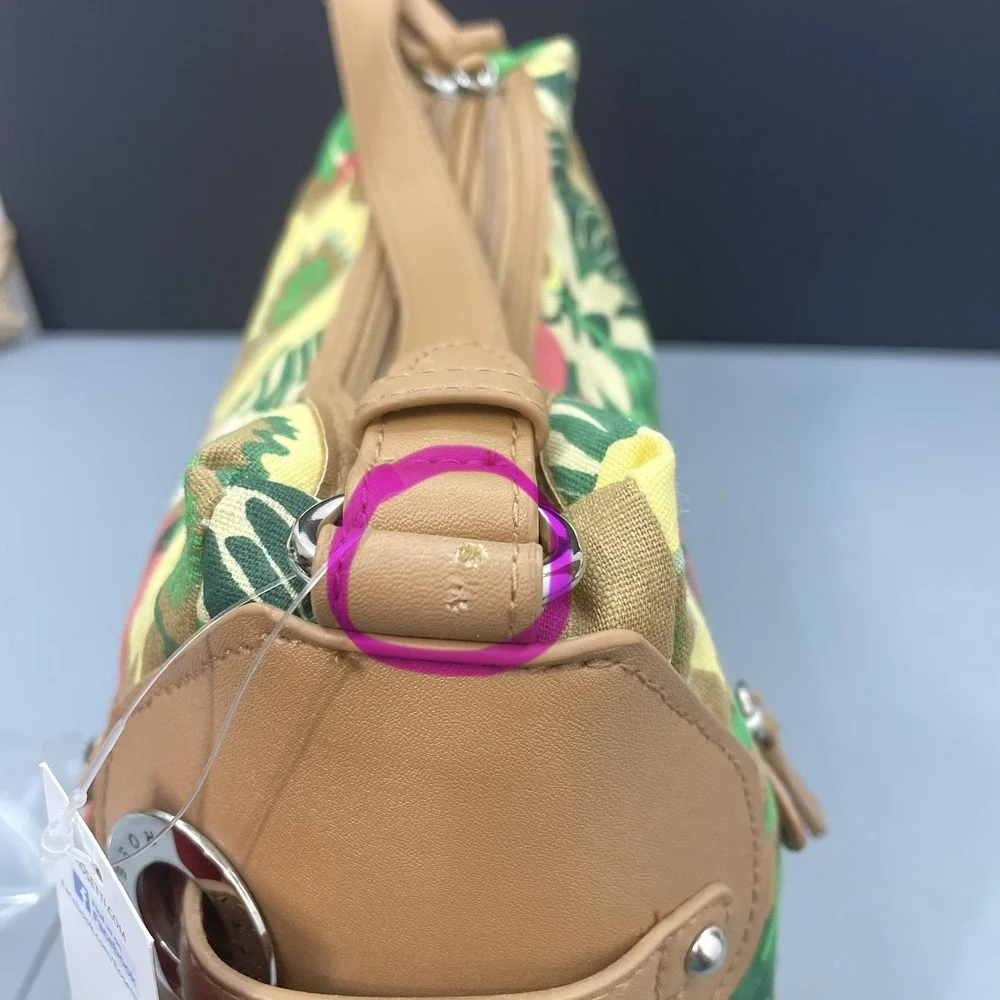 Rosetti Full Swing Shoulder Bag Purse Handbag Tropical Floral Faux Leather